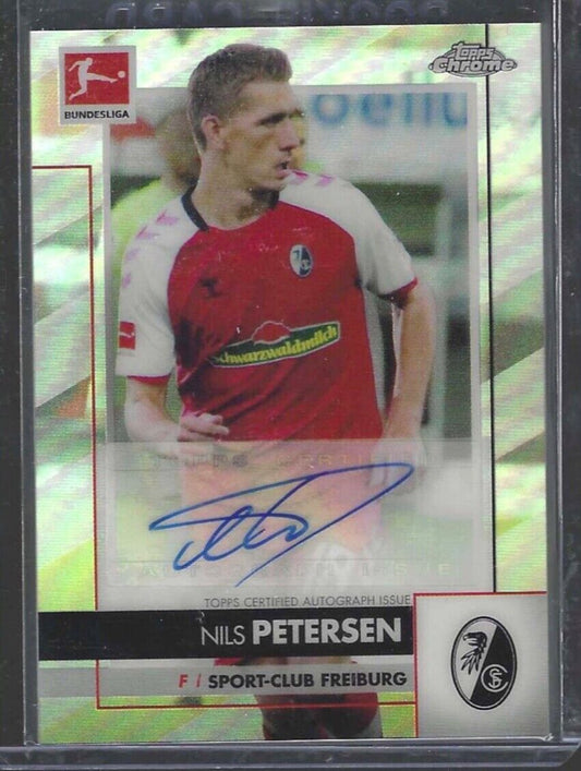NILS PETERSEN 2020-21 TOPPS CHROME BUNDESLIGA SILVER REFRACTOR AUTO #BCA-NPE