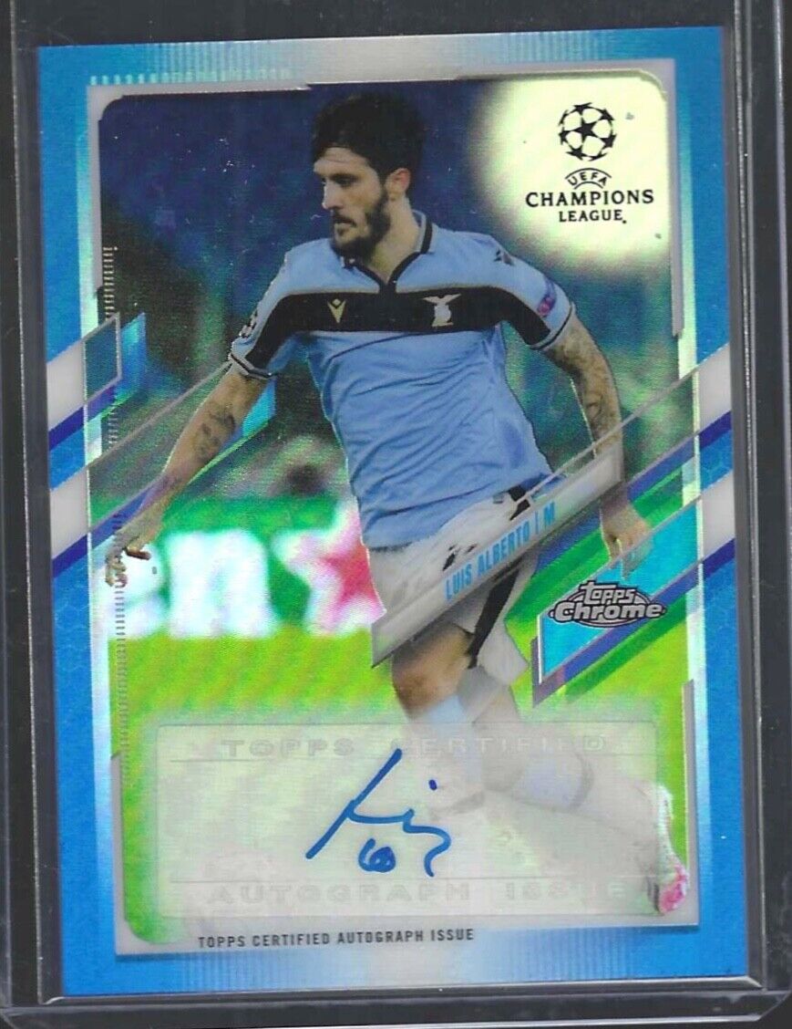 LUIS ALBERTO 2020-21 TOPPS CHROME UEFA BLUE REFRACTOR AUTO #D 051/150