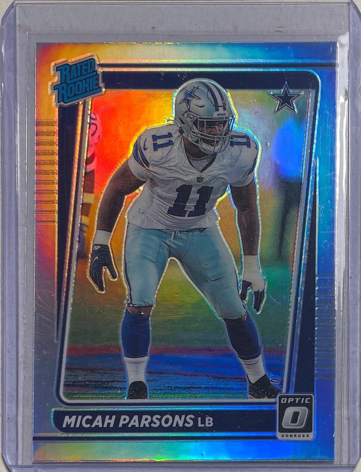 MICAH PARSONS 2021 PANINI DONRUSS OPTIC RATED ROOKIE HOLO PRIZM RC #245