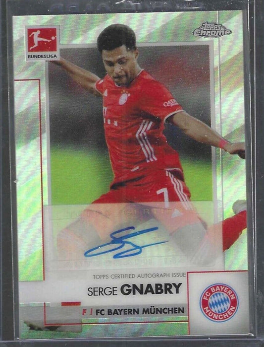 SERGE GNABRY 2020-21 TOPPS CHROME BUNDESLIGA SILVER REFRACTOR AUTO #BCA-SGN