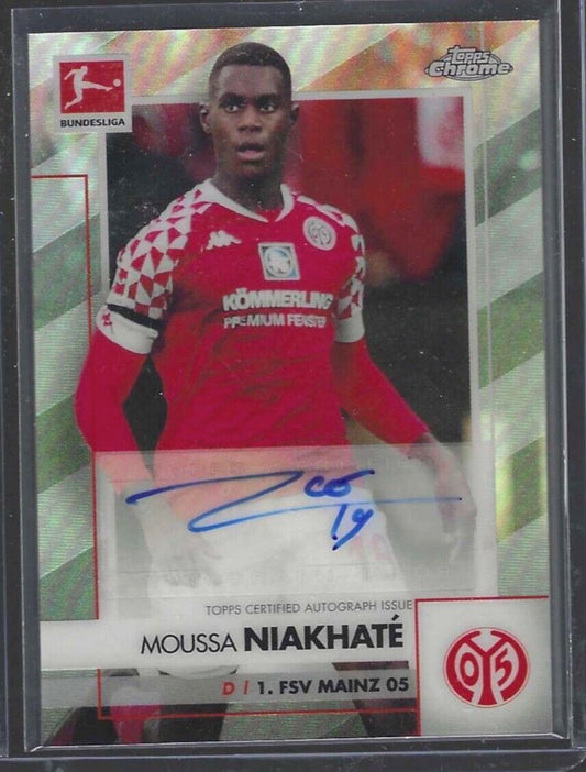 MOUSSA NIAKHATE 2020-21 TOPPS CHROME BUNDESLIGA SILVER REFRACTOR AUTO #BCA-MNI