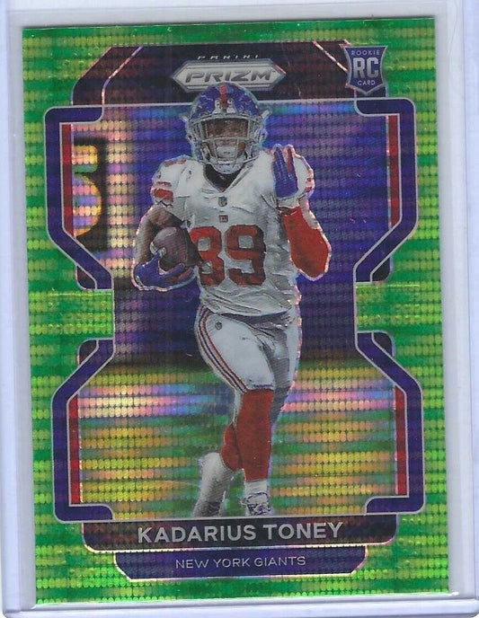 KADARIUS TONEY 2021 PANINI PRIZM GREEN PULSAR PRIZM ROOKIE RC #342