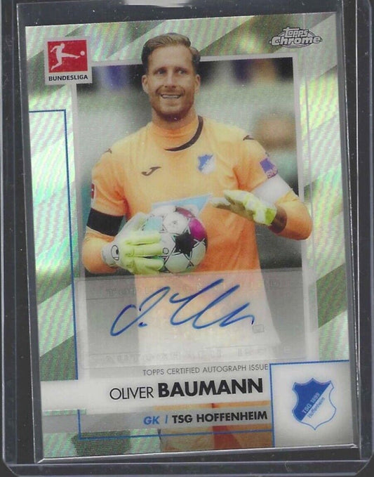 OLIVER BAUMANN 2020-21 TOPPS CHROME BUNDESLIGA SILVER REFRACTOR AUTO #BCA-OBA