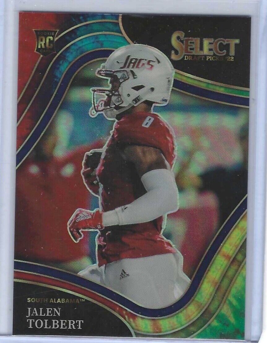JALEN TOLBERT 2022 PANINI SELECT DP TYE DIE PRIZM FIELD LEVEL ROOKIE RC #D 16/25