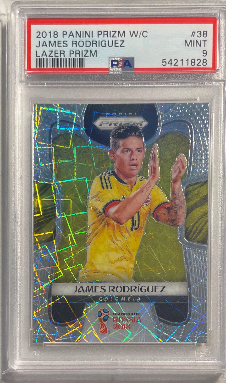 JAMES RODRIGUEZ 2018 PANINI PRIZM WORLD CUP LAZER PRIZM #38 PSA 9 MINT POP 5