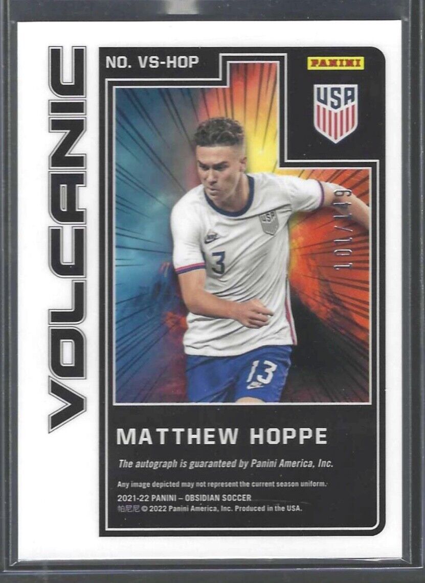MATTHEW HOPPE 2020-21 PANINI OBSIDIAN VOLCANIC SILVER USA AUTO RC #D 101/149