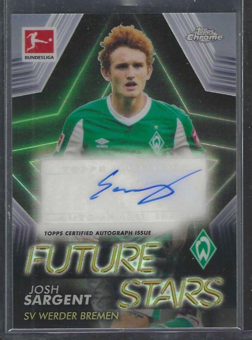 JOSH SARGENT 2020-21 TOPPS CHROME BUNDESLIGA FUTURE STARS REFRACTOR AUTO #D /50