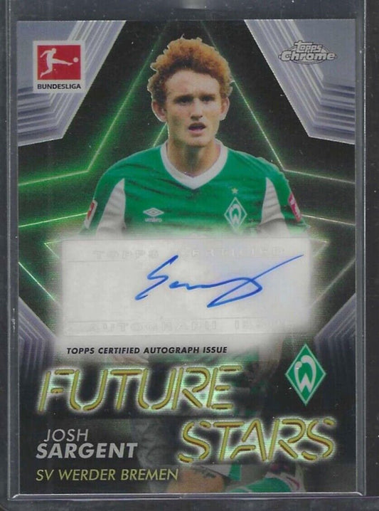 JOSH SARGENT 2020-21 TOPPS CHROME BUNDESLIGA FUTURE STARS REFRACTOR AUTO #D /50