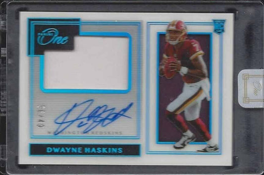 DWAYNE HASKINS 2019 PANINI ONE PREMIUM RPA ROOKIE PATCH ON CARD AUTO RC #D 36/49