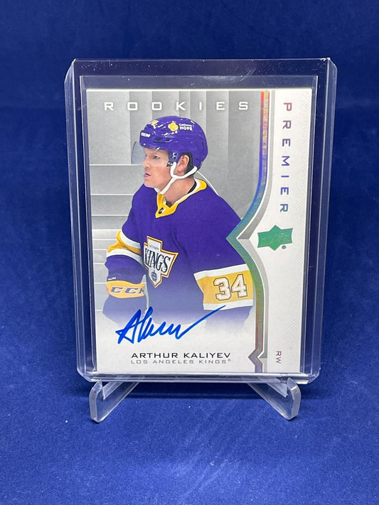 ARTHUR KALIYEV 2020-21 UPPER DECK PREMIER ON CARD AUTO ROOKIE RC #98