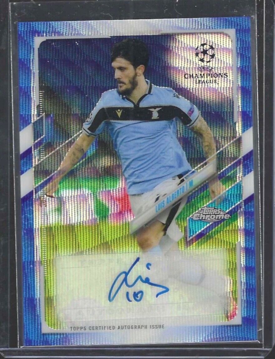 LUIS ALBERTO 2020-21 TOPPS CHROME UEFA BLUE WAVE REFRACTOR AUTO #D /75