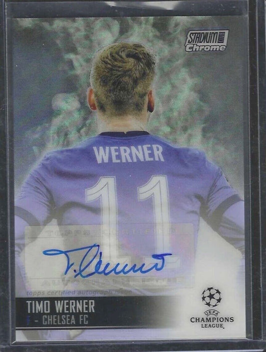 TIMO WERNER 2020-21 TOPPS STADIUM CLUB CHROME SILVER REFRACTOR AUTO #CA-TW