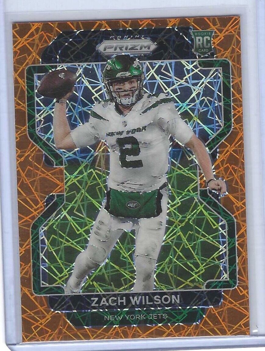 ZACH WILSON 2021 PANINI PRIZM ORANGE LAZER PRIZM ROOKIE RC #332