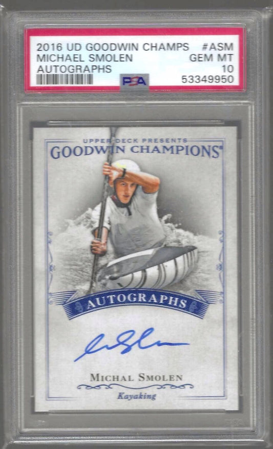 MICHAL SMOLEN 2016 UD GOODWIN CHAMPIONS ON CARD AUTO PSA 10 GEM MINT POP 2
