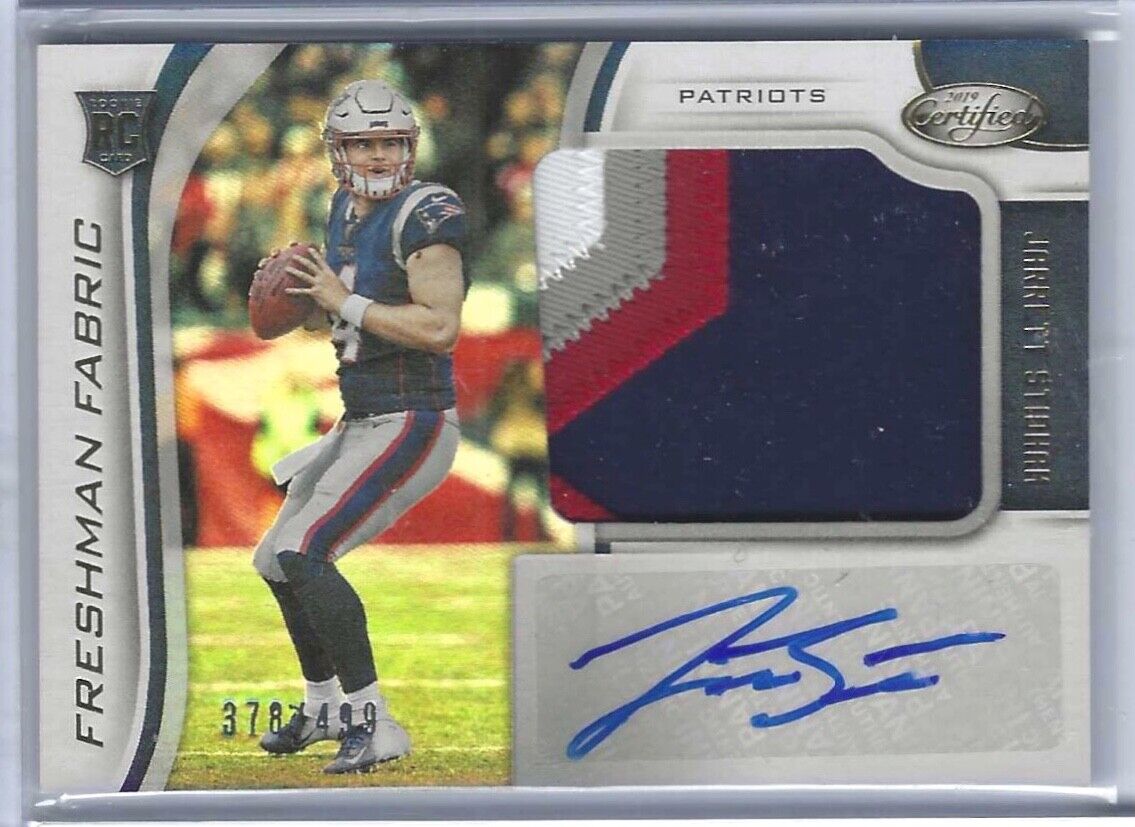 JARRETT STIDHAM 2019 PANINI CERTIFIED FRESHMAN ROOKIE PATCH AUTO RC #D /499