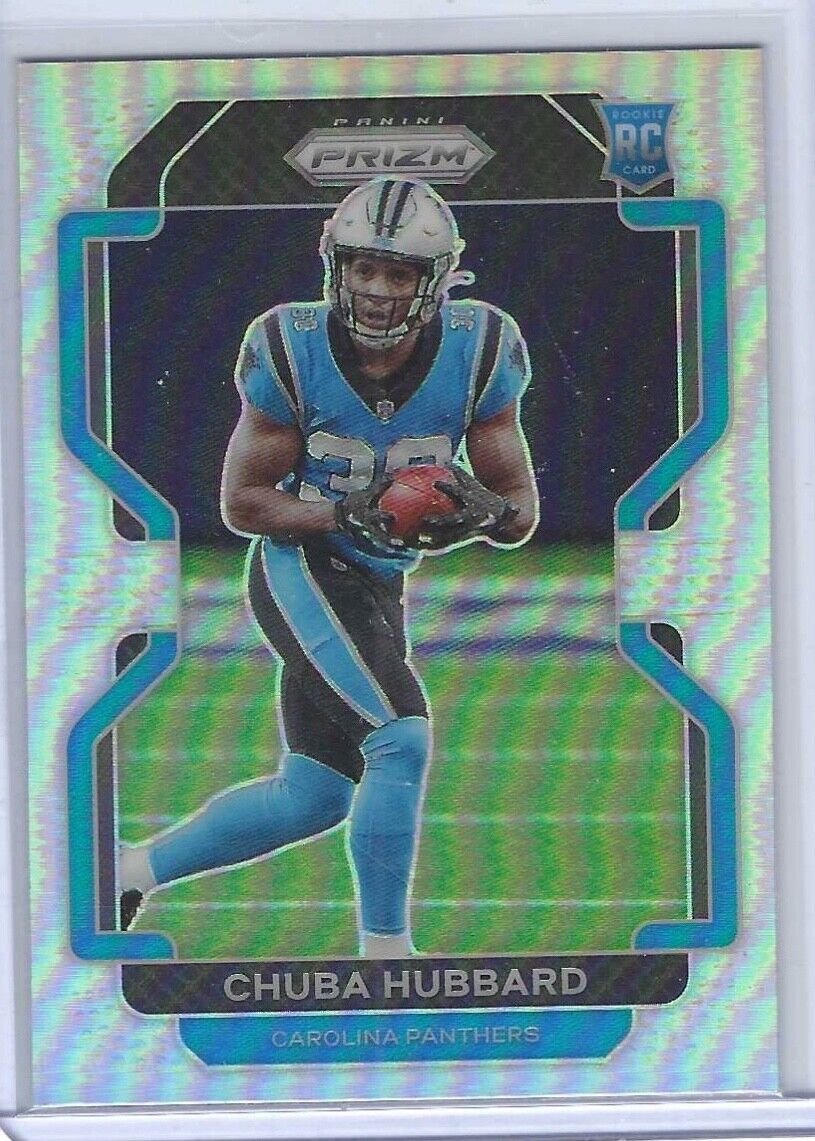 CHUBA HUBBARD 2021 PANINI PRIZM VARIATION SILVER PRIZM ROOKIE RC #V-355