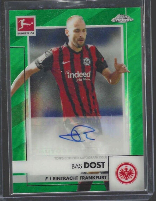 BAS DOST 2020-21 TOPPS CHROME BUNDESLIGA GREEN REFRACTOR AUTO #D /99
