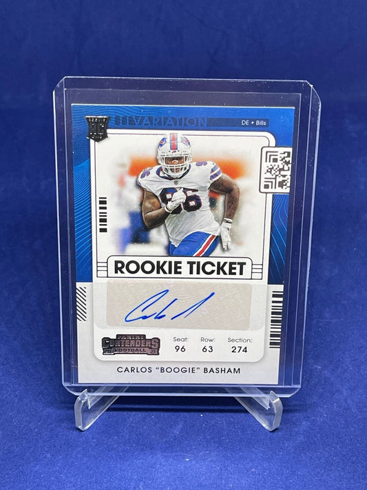 CARLOS BOOGIE BASHAM 2021 PANINI CONTENDERS ROOKIE TICKET AUTO VARIATION RC #176