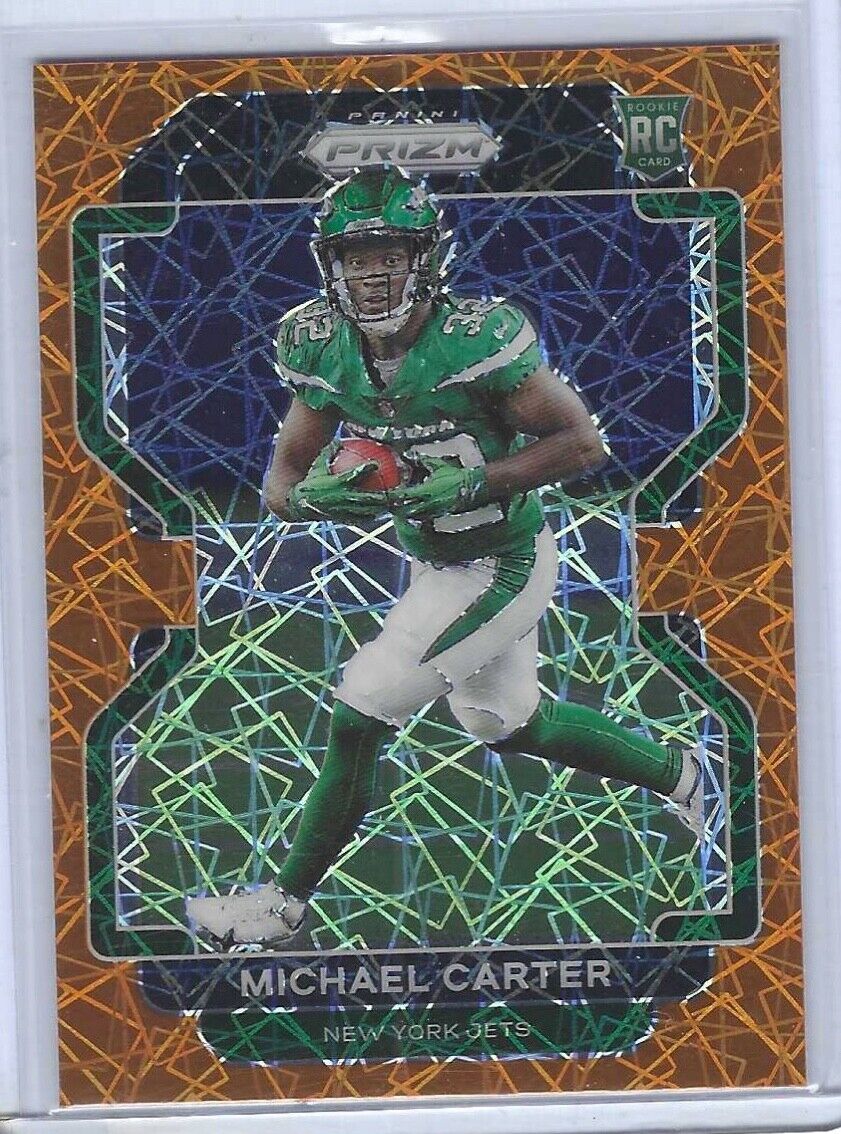 MICHAEL CARTER 2021 PANINI PRIZM ORANGE LAZER PRIZM ROOKIE RC #365