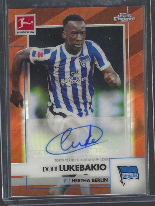 DODI LUKEBAKIO 2020-21 TOPPS CHROME BUNDESLIGA ORANGE REFRACTOR AUTO #D 01/25