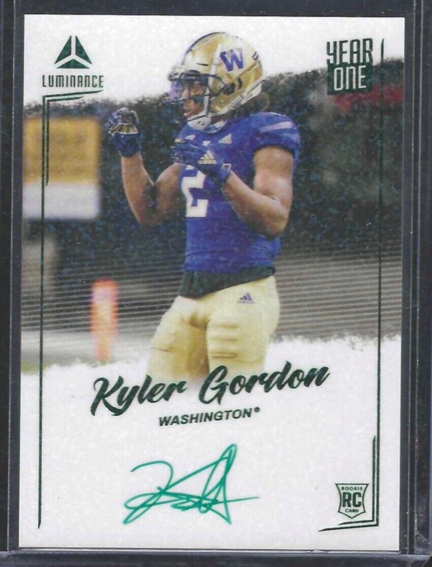 KYLER GORDON 2022 PANINI LUMINANCE GREEN FOIL YEAR ONE ROOKIE AUTO RC SSP