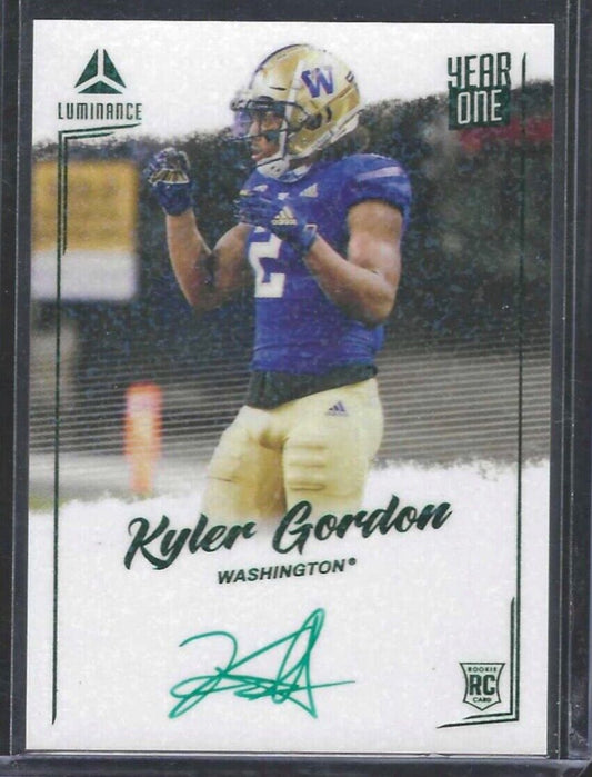 KYLER GORDON 2022 PANINI LUMINANCE GREEN FOIL YEAR ONE ROOKIE AUTO RC SSP