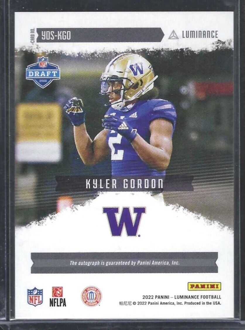 KYLER GORDON 2022 PANINI LUMINANCE GREEN FOIL YEAR ONE ROOKIE AUTO RC SSP