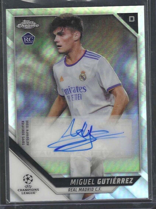 MIGUEL GUTIERREZ 2021-22 TOPPS CHROME UEFA SILVER REFRACTOR AUTO RC #CA-MG
