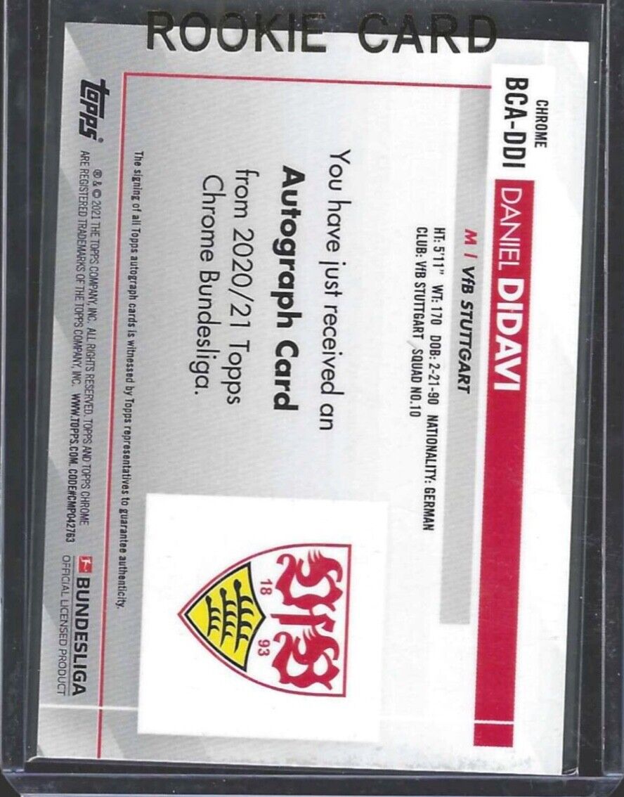 DANIEL DIDAVI 2020-21 TOPPS CHROME BUNDESLIGA SILVER REFRACTOR AUTO #BCA-DDI