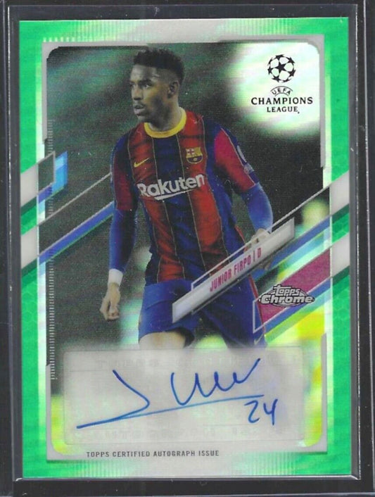JUNIOR FIRPO 2020-21 TOPPS CHROME UEFA GREEN REFRACTOR AUTO #D 40/99