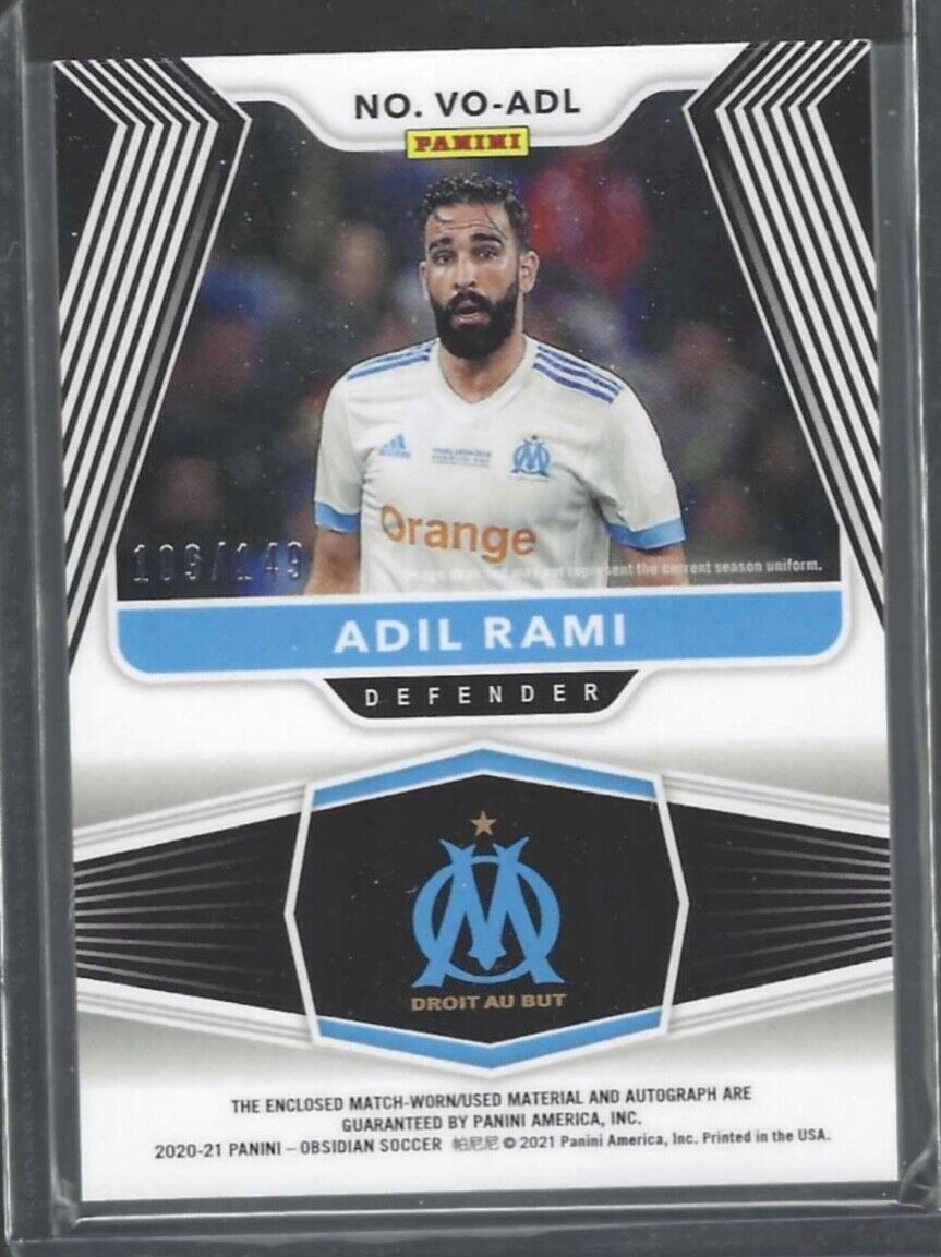 ADIL RAMI 2020-21 PANINI OBSIDIAN VOLCANIC SILVER ETCH PATCH AUTO #D 109/149