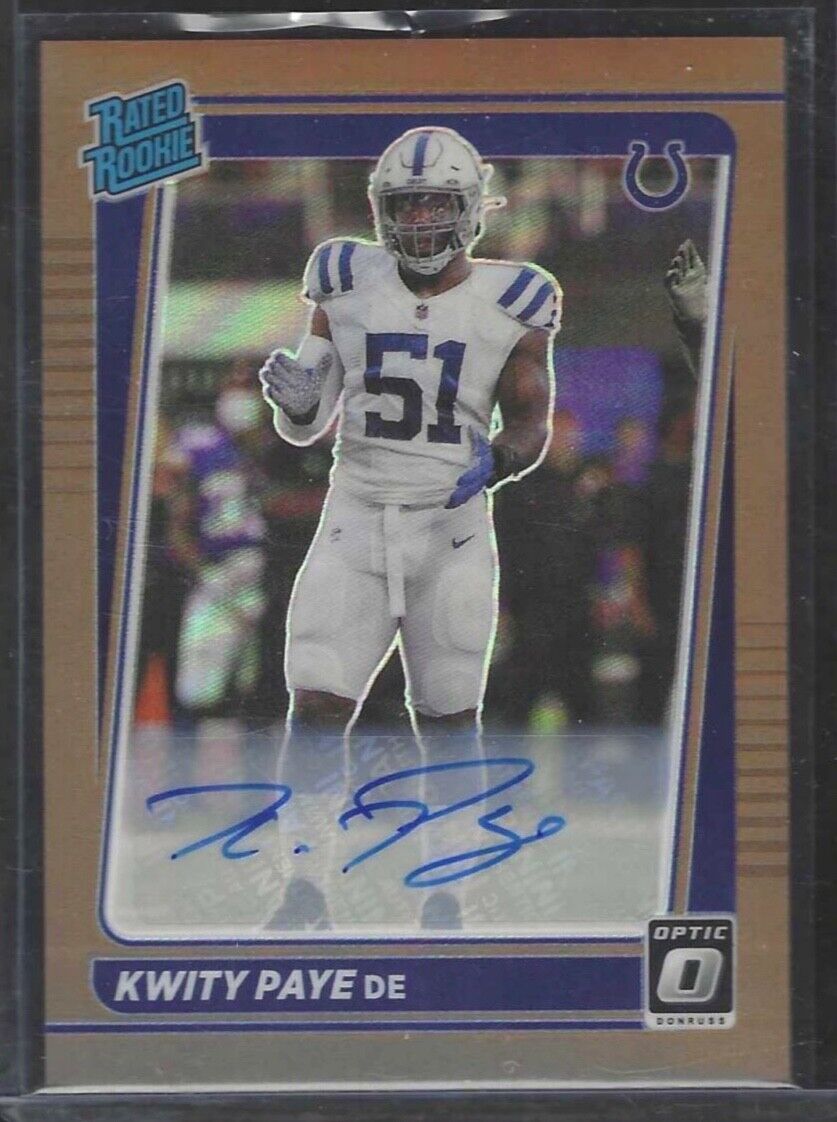 KWITY PAYE 2021 PANINI DONRUSS OPTIC BRONZE HOLO PRIZM RATED ROOKIE AUTO RC #248