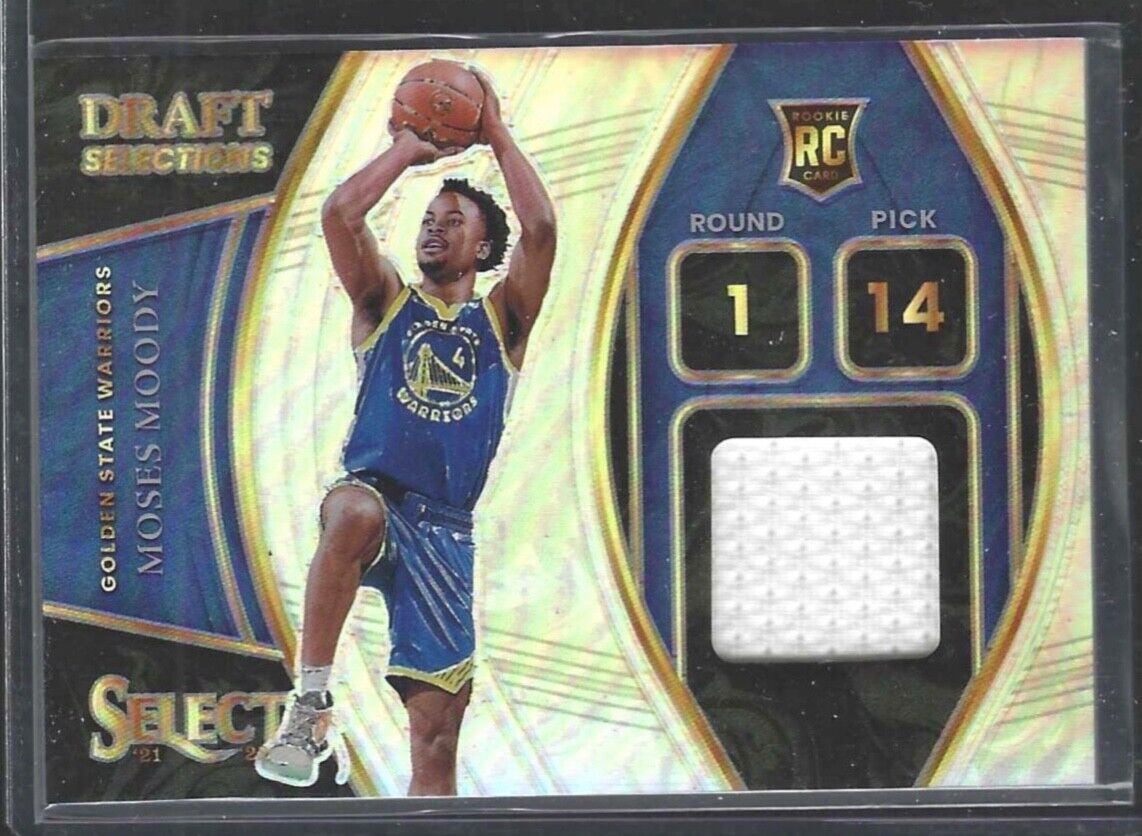 MOSES MOODY 2021-22 PANINI SELECT SILVER PRIZM ROOKIE PATCH JERSEY RC #DS-MMD