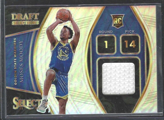 MOSES MOODY 2021-22 PANINI SELECT SILVER PRIZM ROOKIE PATCH JERSEY RC #DS-MMD