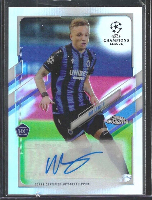 NOA LANG 2020-21 TOPPS CHROME UEFA SILVER REFRACTOR ROOKIE AUTO RC #CA-NL