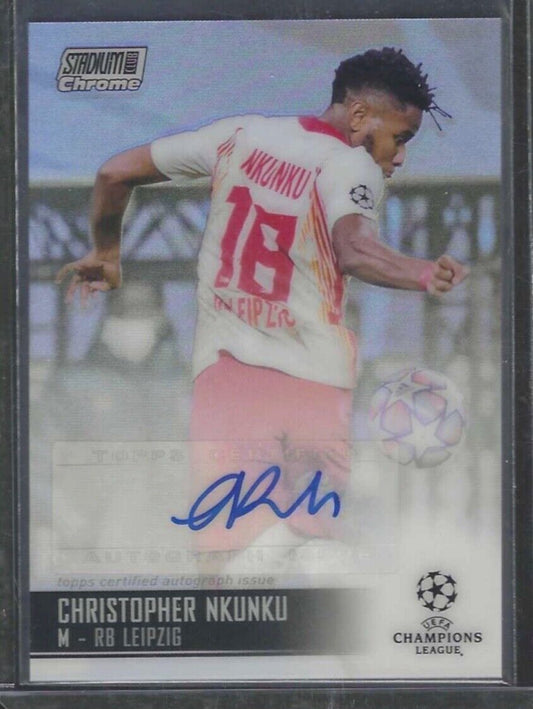 CHRISTOPHER NKUNKU 2020-21 TOPPS STADIUM CLUB CHROME SILVER REFRACTOR AUTO RC