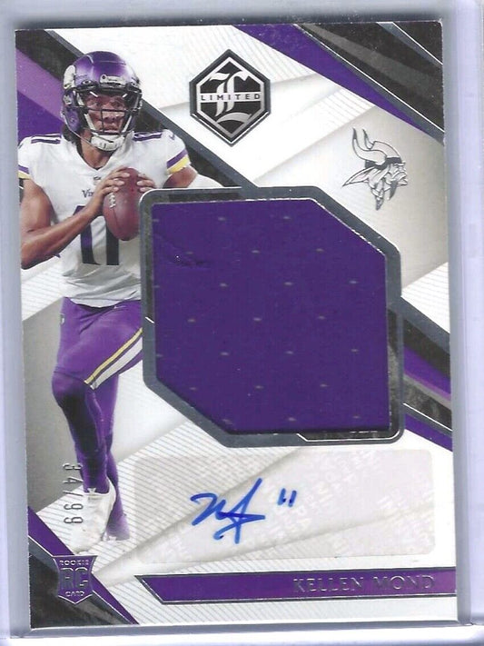 KELLEN MOND 2021 PANINI LIMITED ROOKIE JUMBO PATCH AUTO RC #D 34/99