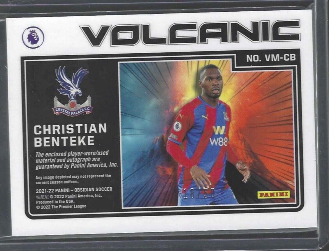 CHRISTIAN BENTEKE 2020-21 PANINI OBSIDIAN VOLCANIC ORANGE PATCH AUTO #D 18/50