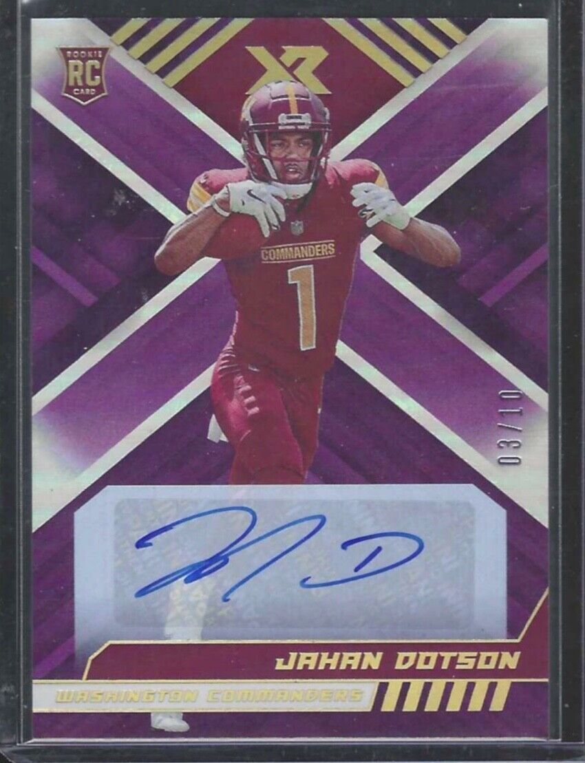 JAHAN DOTSON 2022 PANINI XR PURPLE FOIL ROOKIE AUTO RC #D 03/10