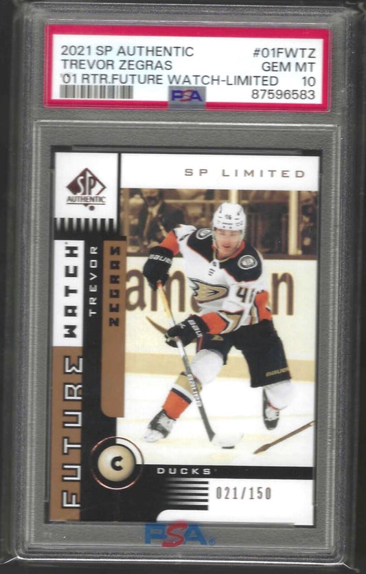 TREVOR ZEGRAS 2021 SP AUTHENTIC FUTURE WATCH 01 LIMITED RC /150 PSA 10 GEM POP 5
