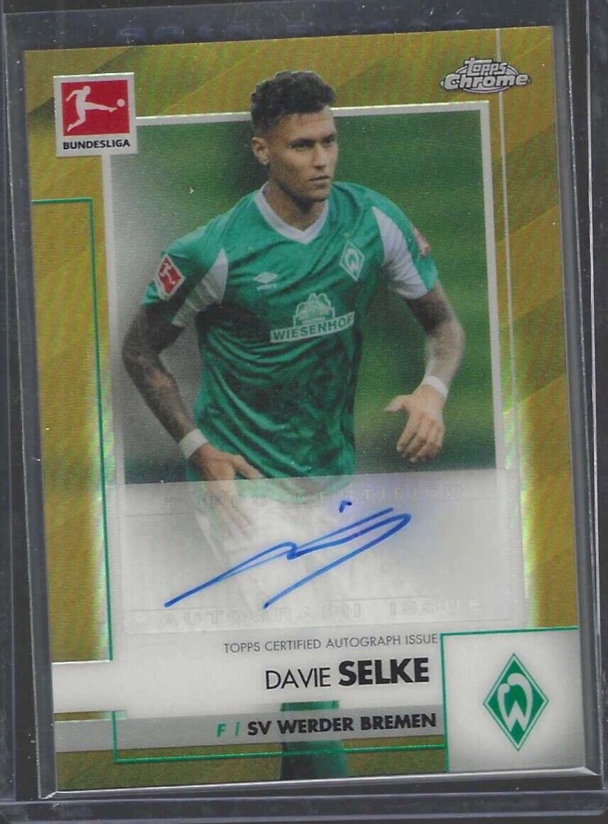 DAVIE SELKE 2020-21 TOPPS CHROME BUNDESLIGA GOLD REFRACTOR AUTO #D /60