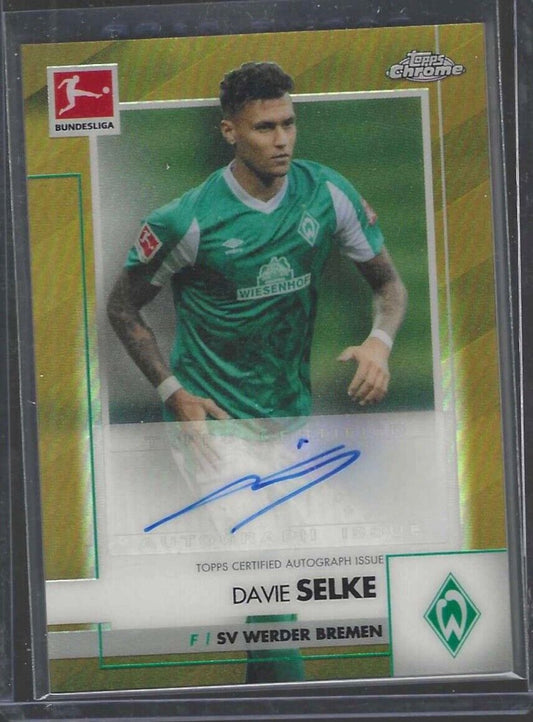 DAVIE SELKE 2020-21 TOPPS CHROME BUNDESLIGA GOLD REFRACTOR AUTO #D /60
