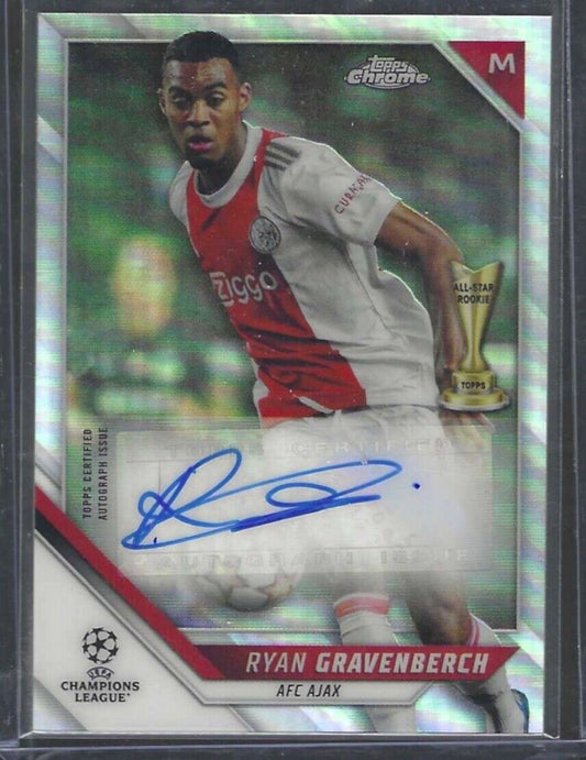 RYAN GRAVENBERCH 2021-22 TOPPS CHROME UEFA SILVER REFRACTOR AUTO #CA-RG