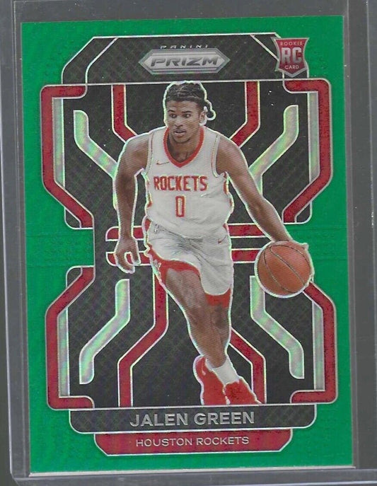 JALEN GREEN 2021-22 PANINI PRIZM GREEN PRIZMS ROOKIE RC #306