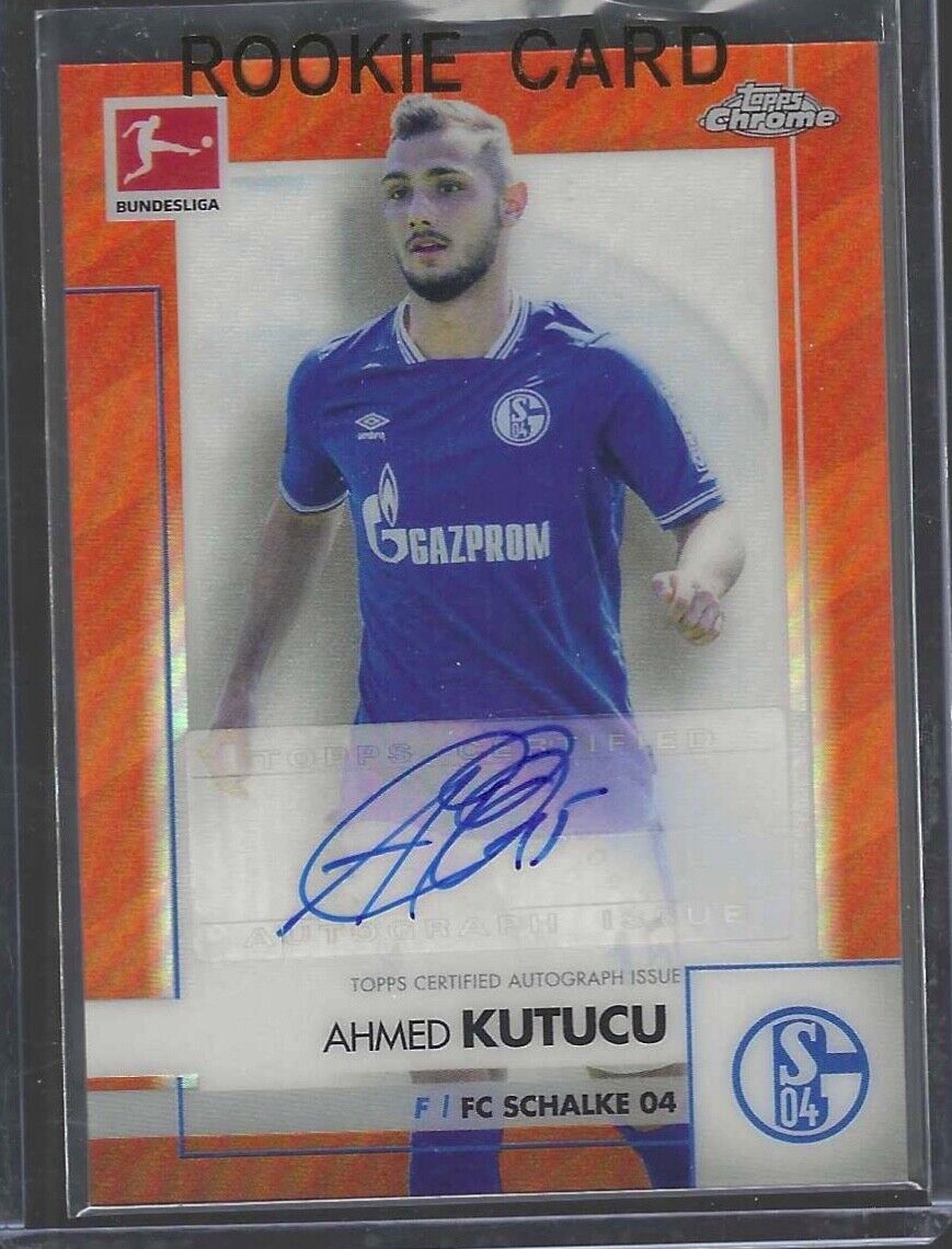 AHMED KUTUCU 2020-21 TOPPS CHROME BUNDESLIGA ORANGE REFRACTOR AUTO #D 02/25