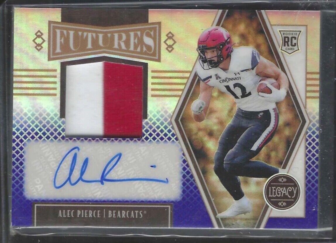 ALEC PIERCE 2022 PANINI LEGACY BLUE PRIZM FUTURES ROOKIE PATCH AUTO RC #D 13/25