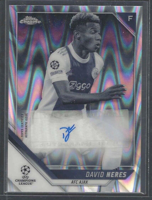 DAVID NERES 2021-22 TOPPS CHROME UEFA NEGATIVE RAYWAVE REFRACTOR AUTO #CA-DN