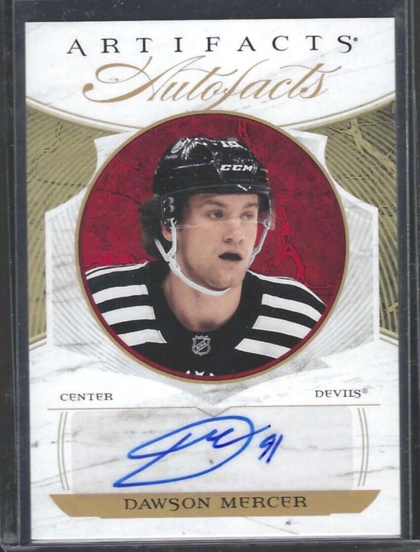 DAWSON MERCER 2022-23 UPPER DECK ARTIFACTS AUTOFACTS AUTO RC #AF-DM