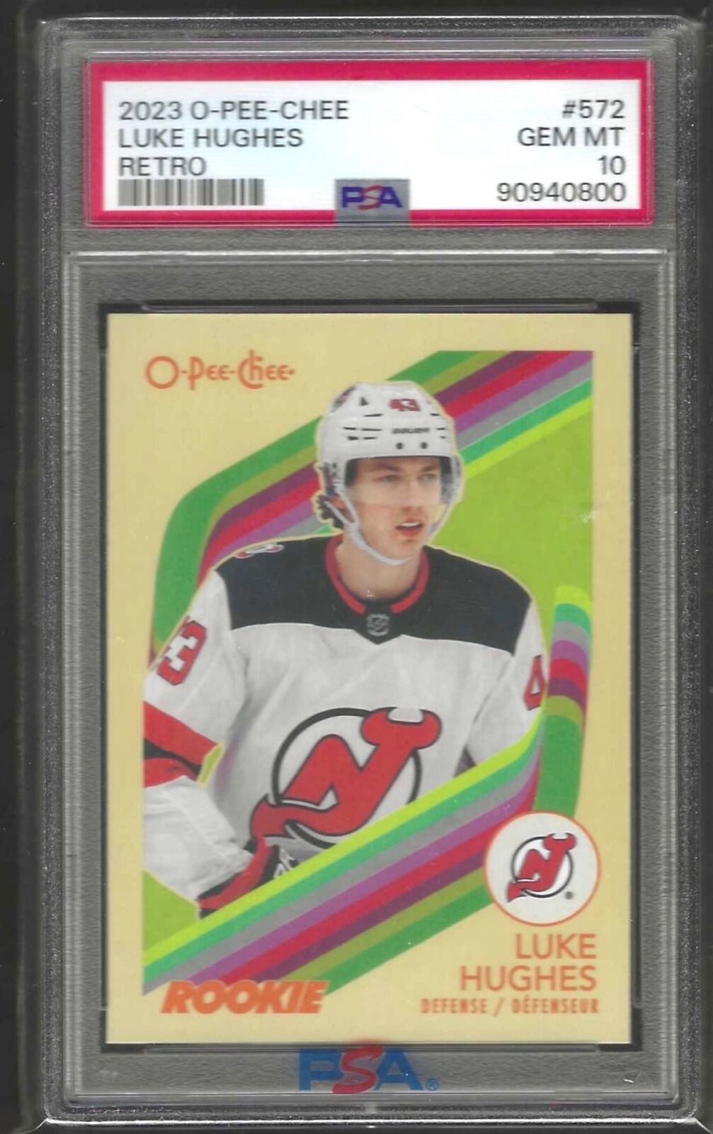 LUKE HUGHES 2023 UPPER DECK O-PEE-CHEE RETRO ROOKIE RC #572 PSA 10 GEM MINT