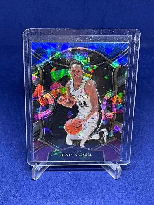 DEVIN VASSELL 2020-21 PANINI SELECT CONCOURSE CRACKED ICE PRIZM ROOKIE RC #71